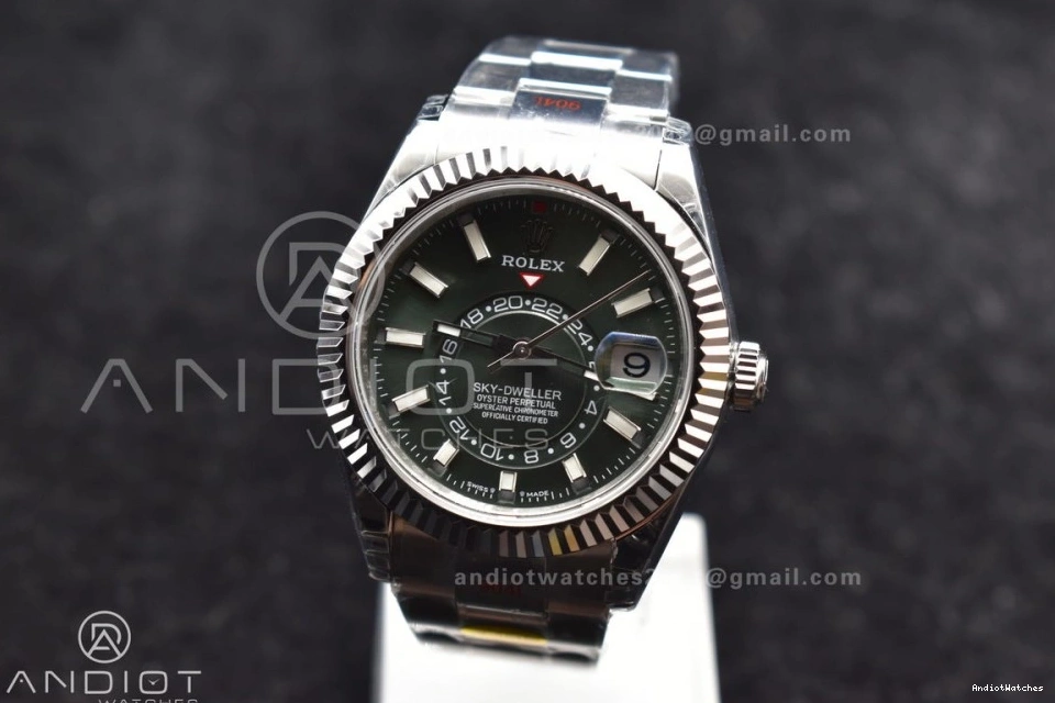 Edition Best Attractive SS Green Dial Skydweller 1109 on A23J SS Noob Bracelet Oyster 0120